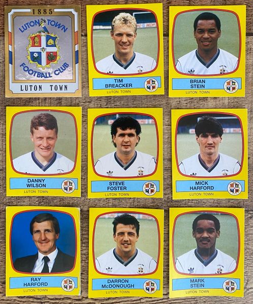 9X 1988 ORIGINAL UNUSED PANINI FOOTBALL 88 STICKERS LUTON TOWN