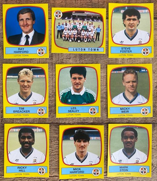 9X 1988 ORIGINAL UNUSED PANINI FOOTBALL 88 STICKERS LUTON TOWN