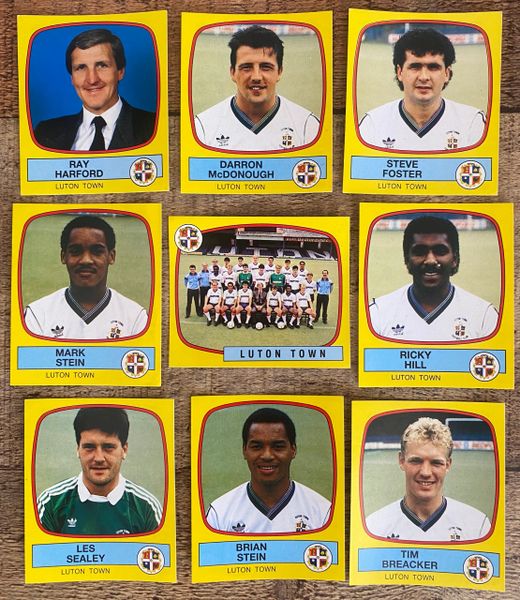 9X 1988 ORIGINAL UNUSED PANINI FOOTBALL 88 STICKERS LUTON TOWN