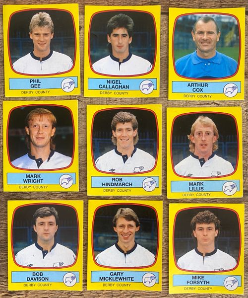 9X 1988 ORIGINAL UNUSED PANINI FOOTBALL 88 STICKERS DERBY COUNTY