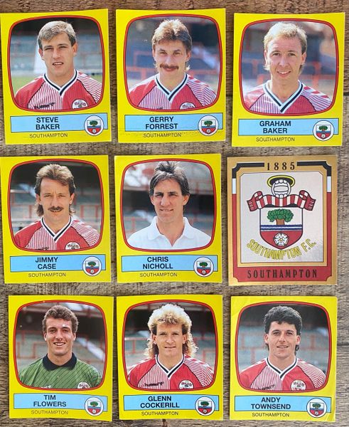 9X 1988 ORIGINAL UNUSED PANINI FOOTBALL 88 STICKERS SOUTHAMPTON