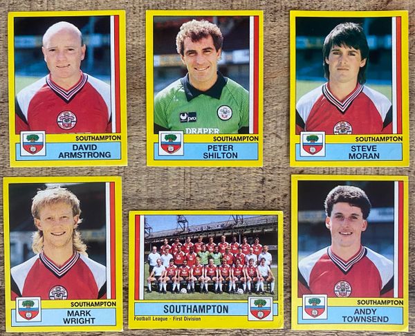 6X 1987 ORIGINAL UNUSED PANINI FOOTBALL 87 STICKERS SOUTHAMPTON