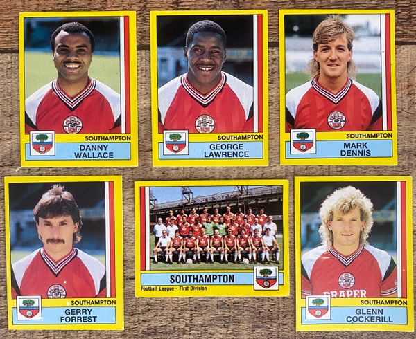 6X 1987 ORIGINAL UNUSED PANINI FOOTBALL 87 STICKERS SOUTHAMPTON