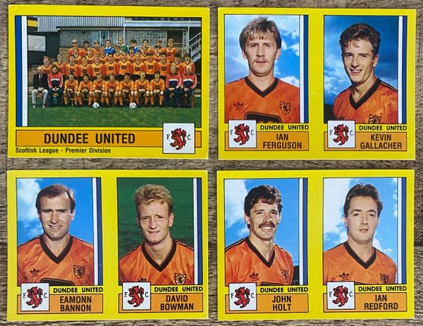 4X 1987 ORIGINAL UNUSED PANINI FOOTBALL 87 STICKERS DUNDEE UNITED