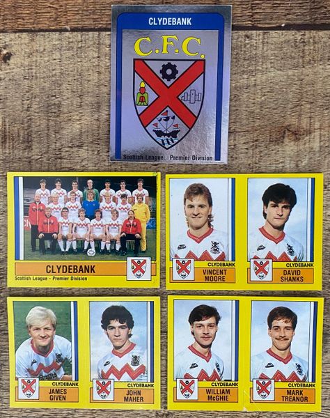 5X 1987 ORIGINAL UNUSED PANINI FOOTBALL 87 STICKERS CLYDEBANK