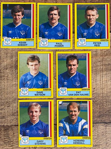 7X 1987 ORIGINAL UNUSED PANINI FOOTBALL 87 STICKERS EVERTON