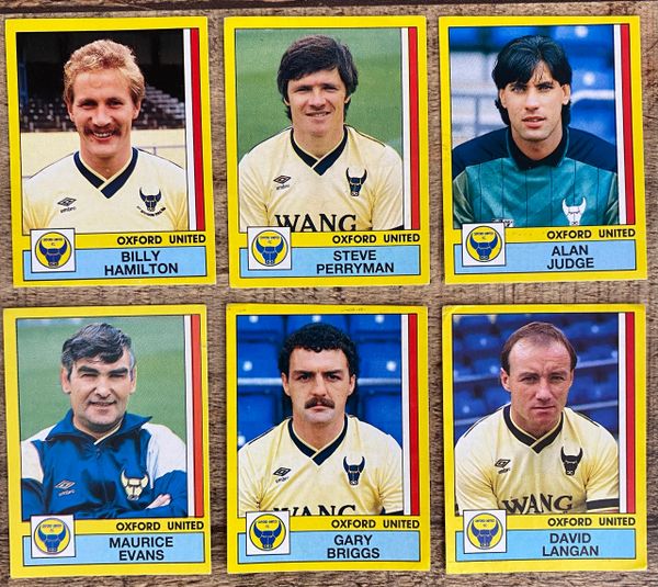 6X 1987 ORIGINAL UNUSED PANINI FOOTBALL 87 STICKERS OXFORD UNITED