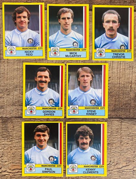 7X 1987 ORIGINAL UNUSED PANINI FOOTBALL 87 STICKERS MANCHESTER CITY