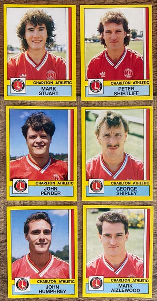 6X 1987 ORIGINAL UNUSED PANINI FOOTBALL 87 STICKERS CHARLTON ATHLETIC