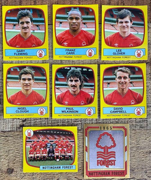 8X 1988 ORIGINAL UNUSED PANINI FOOTBALL 88 STICKERS NOTTINGHAM FOREST