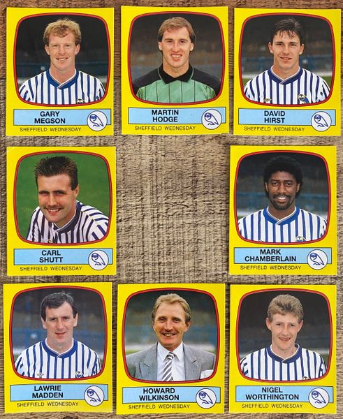 8X 1988 ORIGINAL UNUSED PANINI FOOTBALL 88 STICKERS SHEFFIELD WEDNESDAY