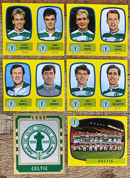 6X 1988 ORIGINAL UNUSED PANINI FOOTBALL 88 STICKERS GLASGOW CELTIC