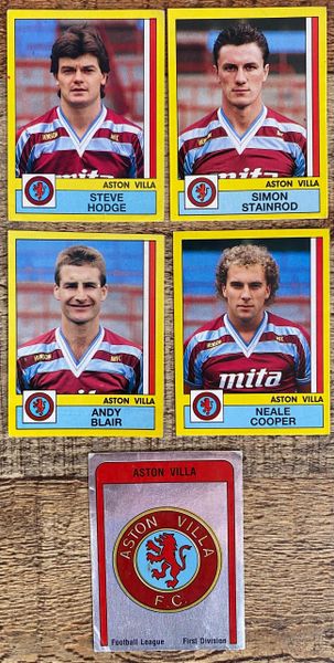 5X 1987 ORIGINAL UNUSED PANINI FOOTBALL 87 STICKERS ASTON VILLA