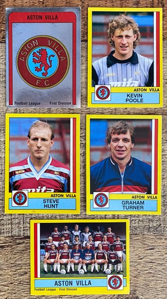 5X 1987 ORIGINAL UNUSED PANINI FOOTBALL 87 STICKERS ASTON VILLA