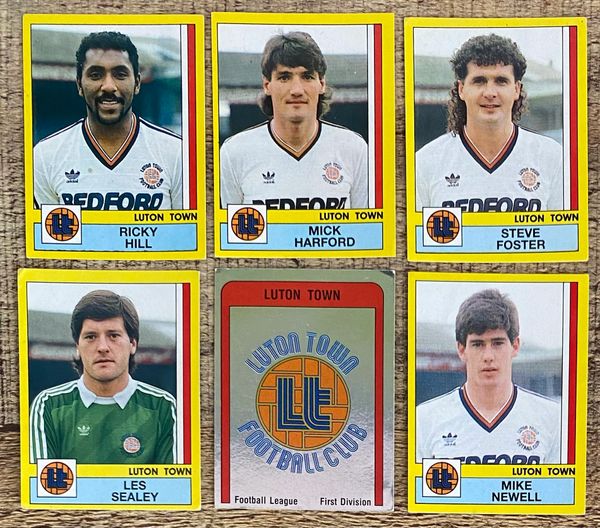 6X 1987 ORIGINAL UNUSED PANINI FOOTBALL 87 STICKERS LUTON TOWN