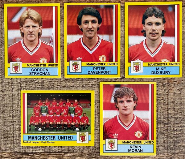 5X 1987 ORIGINAL UNUSED PANINI FOOTBALL 87 STICKERS MANCHESTER UNITED