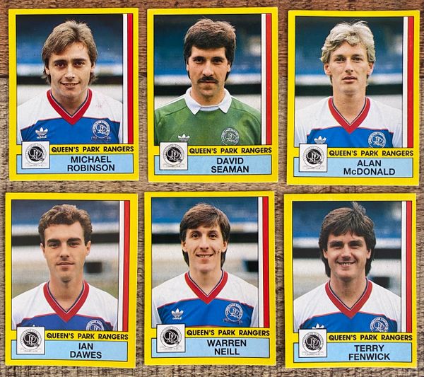 6X 1987 ORIGINAL UNUSED PANINI FOOTBALL 87 STICKERS QUEENS PARK RANGERS