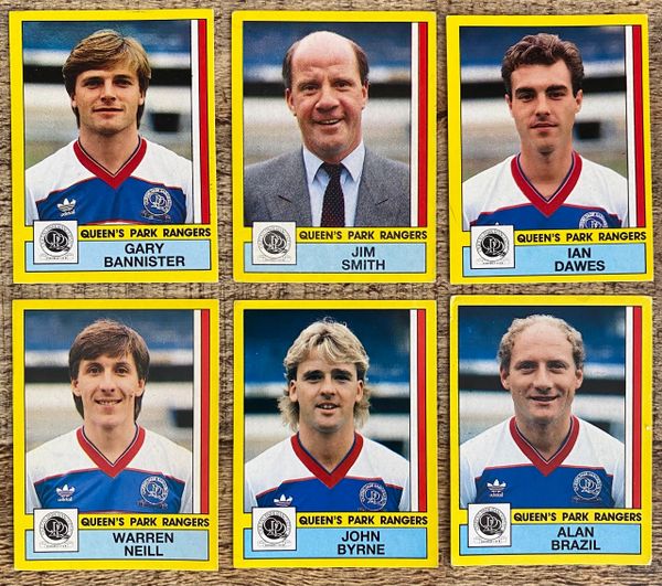 6X 1987 ORIGINAL UNUSED PANINI FOOTBALL 87 STICKERS QUEENS PARK RANGERS