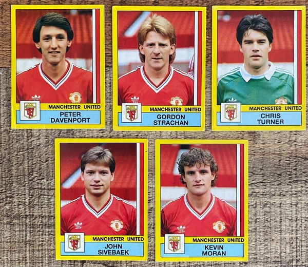 5X 1987 ORIGINAL UNUSED PANINI FOOTBALL 87 STICKERS MANCHESTER UNITED