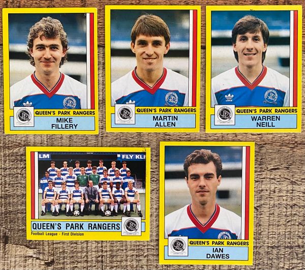 5X 1987 ORIGINAL UNUSED PANINI FOOTBALL 87 STICKERS QUEENS PARK RANGERS