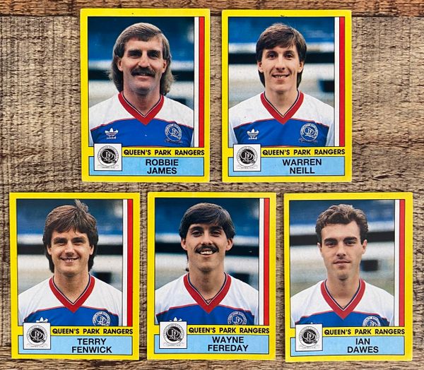 5X 1987 ORIGINAL UNUSED PANINI FOOTBALL 87 STICKERS QUEENS PARK RANGERS