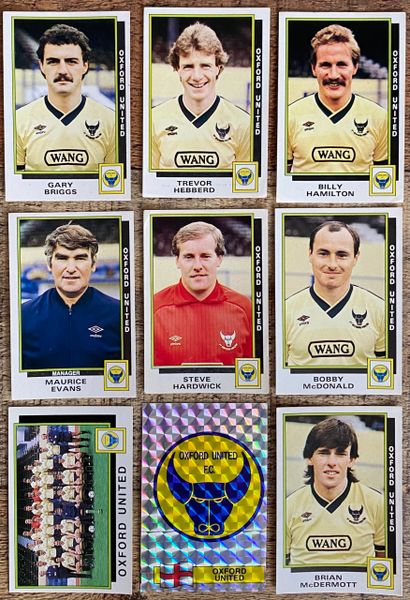 9X 1986 ORIGINAL UNUSED PANINI FOOTBALL 86 STICKERS OXFORD UNITED