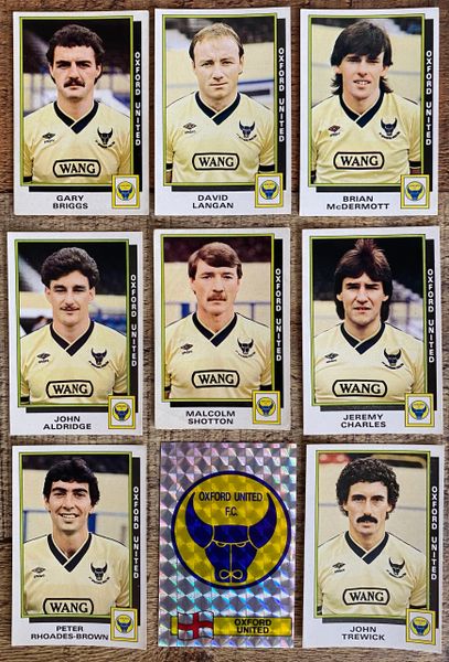 9X 1986 ORIGINAL UNUSED PANINI FOOTBALL 86 STICKERS OXFORD UNITED