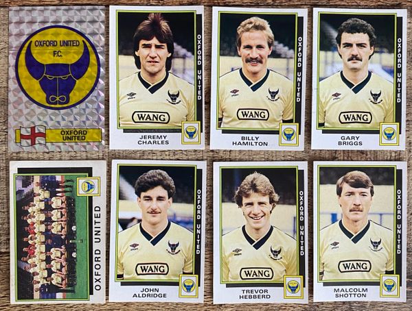 9X 1986 ORIGINAL UNUSED PANINI FOOTBALL 86 STICKERS OXFORD UNITED