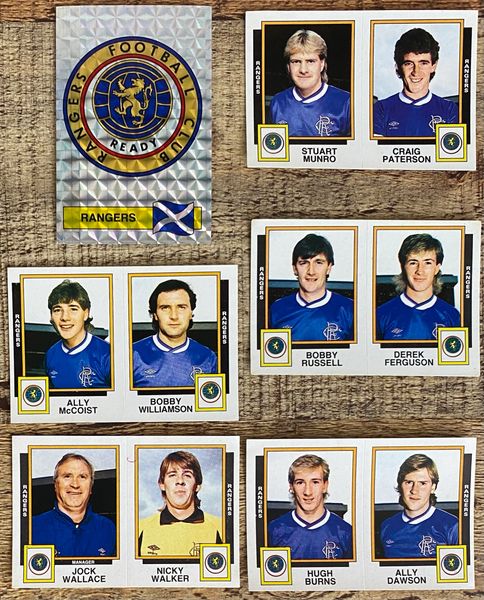 6X 1986 ORIGINAL UNUSED PANINI FOOTBALL 86 STICKERS GLASGOW RANGERS