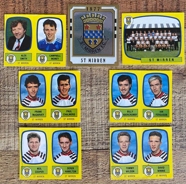 7X 1988 ORIGINAL UNUSED PANINI FOOTBALL 88 STICKERS ST MIRREN