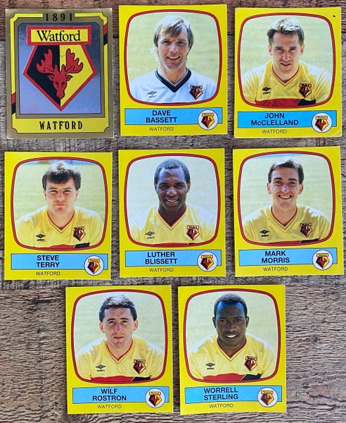 8X 1988 ORIGINAL UNUSED PANINI FOOTBALL 88 STICKERS WATFORD