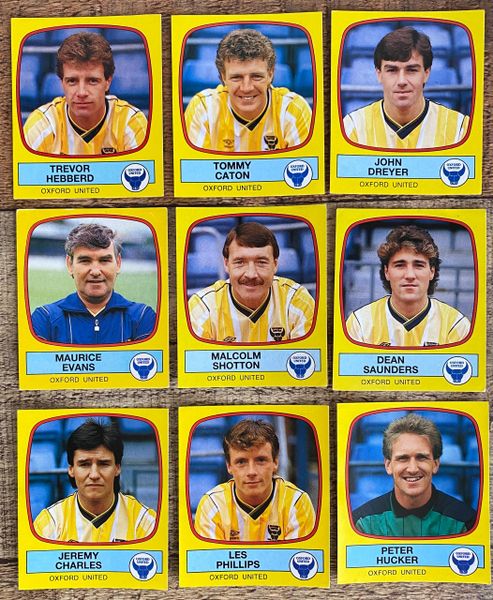 9X 1988 ORIGINAL UNUSED PANINI FOOTBALL 88 STICKERS OXFORD UNITED