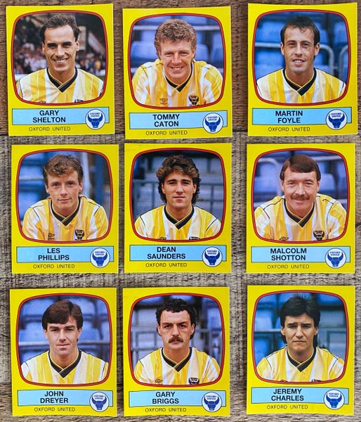 9X 1988 ORIGINAL UNUSED PANINI FOOTBALL 88 STICKERS OXFORD UNITED