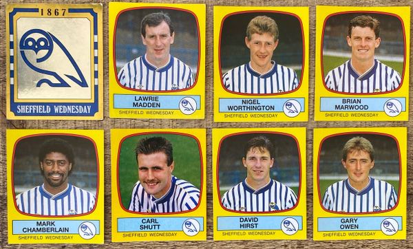 8X 1988 ORIGINAL UNUSED PANINI FOOTBALL 88 STICKERS SHEFFIELD WEDNESDAY