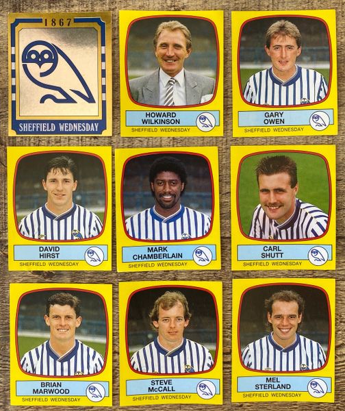 9X 1988 ORIGINAL UNUSED PANINI FOOTBALL 88 STICKERS SHEFFIELD WEDNESDAY