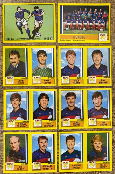 8X 1987 ORIGINAL UNUSED PANINI FOOTBALL 87 STICKERS DUNDEE