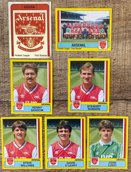 7X 1987 ORIGINAL UNUSED PANINI FOOTBALL 87 STICKERS ARSENAL