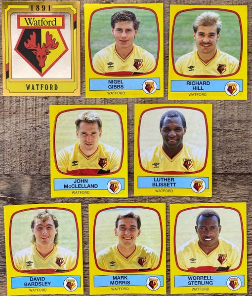 8X 1988 ORIGINAL UNUSED PANINI FOOTBALL 88 STICKERS WATFORD