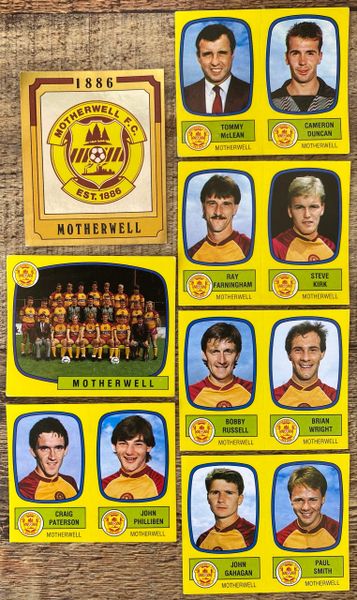 7X 1988 ORIGINAL UNUSED PANINI FOOTBALL 88 STICKERS MOTHERWELL