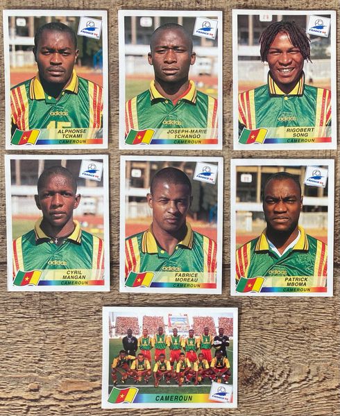 7X 1998 WORLD CUP FRANCE 98 PANINI ORIGINAL UNUSED STICKERS PLAYERS CAMEROON