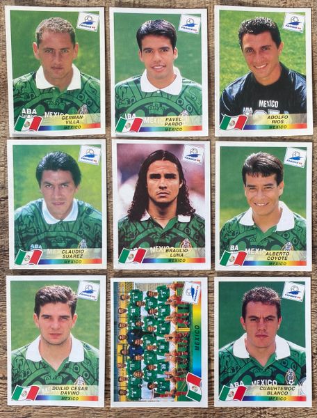 9X 1998 WORLD CUP FRANCE 98 PANINI ORIGINAL UNUSED STICKERS PLAYERS MEXICO