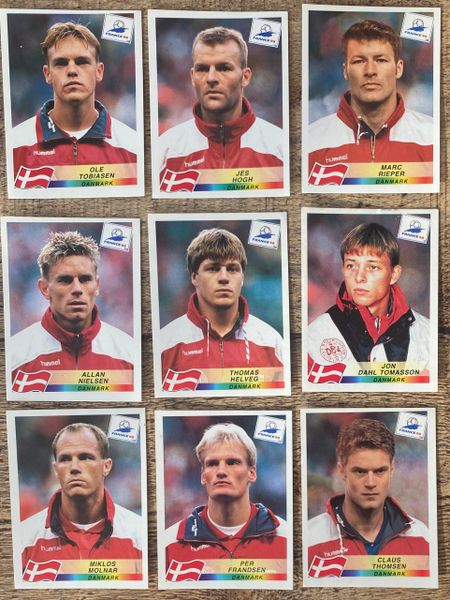 9X 1998 WORLD CUP FRANCE 98 PANINI ORIGINAL UNUSED STICKERS PLAYERS DENMARK