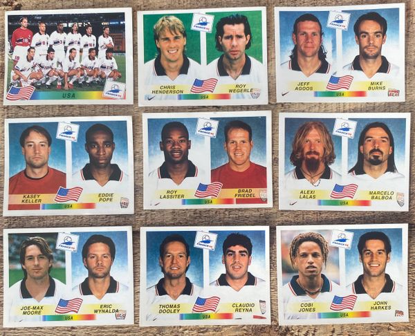 9X 1998 WORLD CUP FRANCE 98 PANINI ORIGINAL UNUSED STICKERS PLAYERS UNITED STATES
