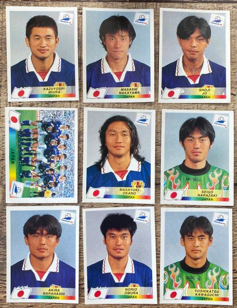 9X 1998 WORLD CUP FRANCE 98 PANINI ORIGINAL UNUSED STICKERS PLAYERS JAPAN