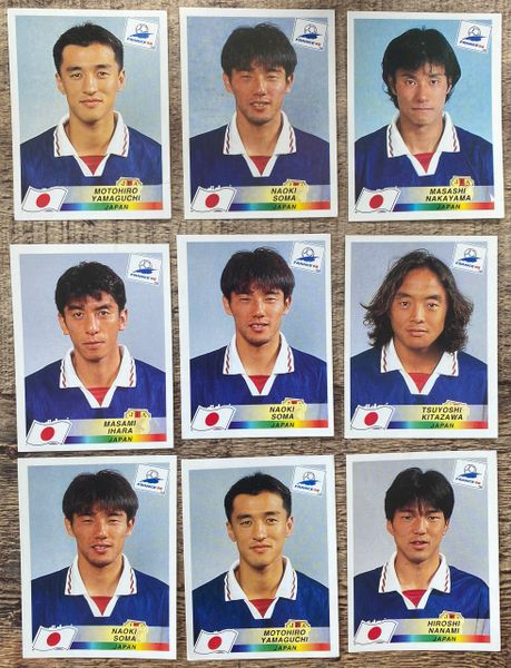 9X 1998 WORLD CUP FRANCE 98 PANINI ORIGINAL UNUSED STICKERS PLAYERS JAPAN