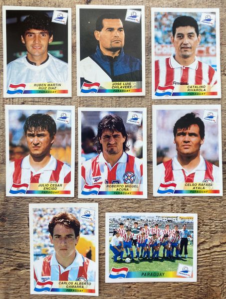 8X 1998 WORLD CUP FRANCE 98 PANINI ORIGINAL UNUSED STICKERS PLAYERS PARAGUAY