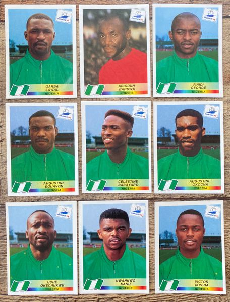 9X 1998 WORLD CUP FRANCE 98 PANINI ORIGINAL UNUSED STICKERS PLAYERS NIGERIA