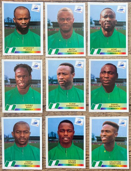 9X 1998 WORLD CUP FRANCE 98 PANINI ORIGINAL UNUSED STICKERS PLAYERS NIGERIA