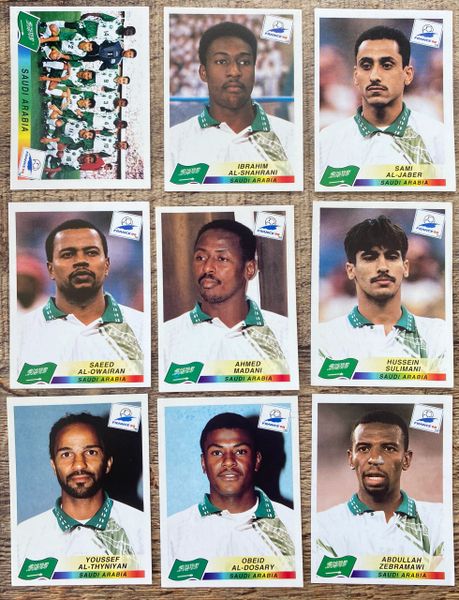 9X 1998 WORLD CUP FRANCE 98 PANINI ORIGINAL UNUSED STICKERS PLAYERS SAUDI ARABIA