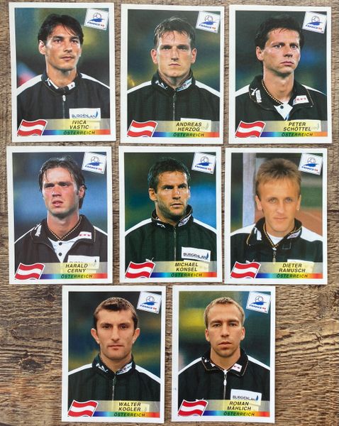 8X 1998 WORLD CUP FRANCE 98 PANINI ORIGINAL UNUSED STICKERS PLAYERS OSTERREICH AUSTRIA